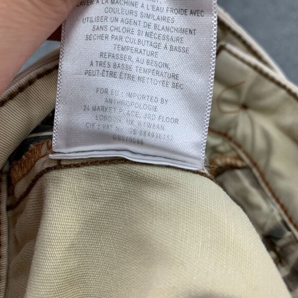 Anthropologie Chino Pedal Pusher 26 Cotton Stretch Belt Loops Clam Digger Pants - Picture 12 of 14